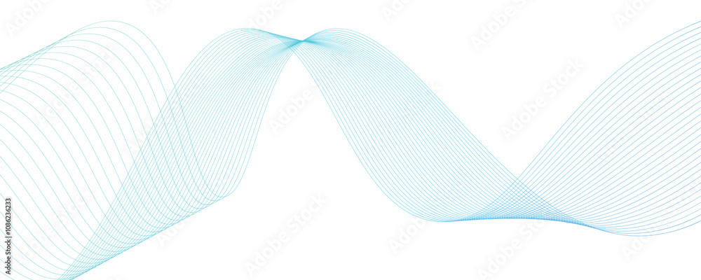 Aufkleber gradient wavy lines isolated on white background. wavy technological gradient line. abstract modern 