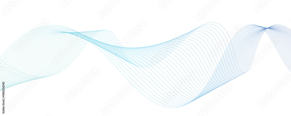 Poster wavy technological gradient line. abstract modern white background with curve wave technology lines