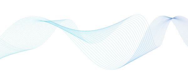 Wavy Technological Gradient Line. Abstract Modern White Background With Curve Wave Technology Lines
