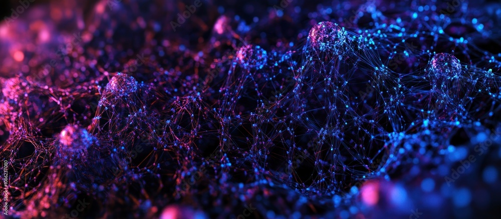 Aufkleber abstract network structure with blue and red illumination