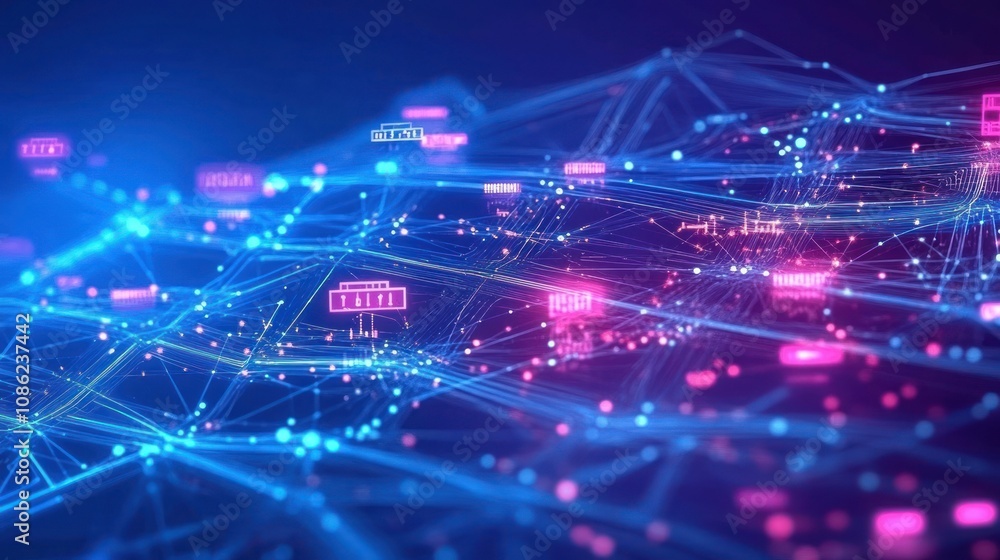 Aufkleber digital network connection abstract