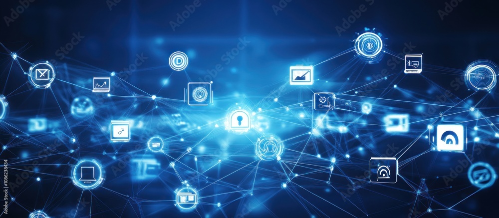 Poster abstract digital network connection
