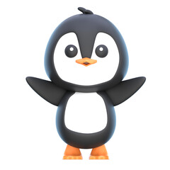 3d icon Penguin, 3d illustration, 3d element, 3d rendering.