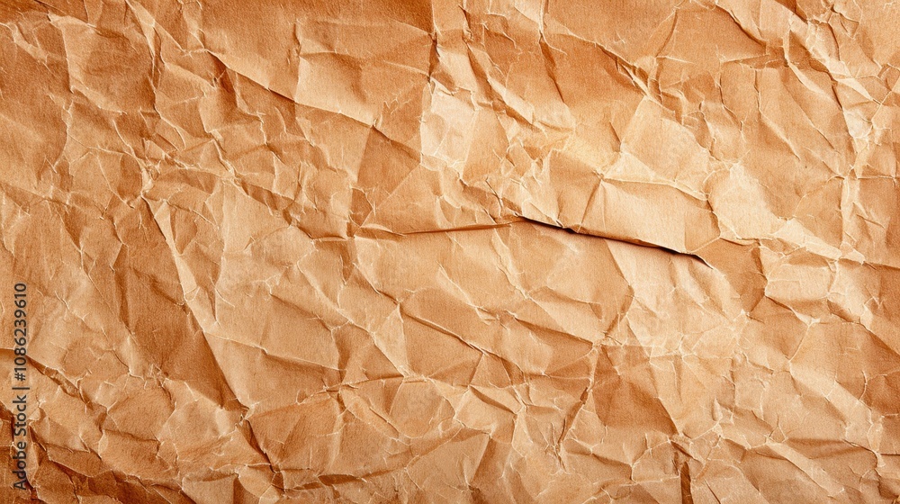 Poster a textured background of old crumpled brown craft paper, adding a rustic touch to any creative proje
