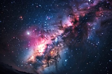 An ethereal image of a nebula with vibrant colors and a starry sky in the background, gas cloud, astronomy, planetary system, cosmic dust, celestial body