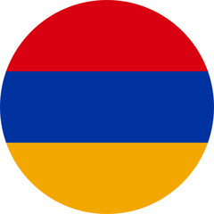 Armenia circle icon, round symbol in armenian national flag colors