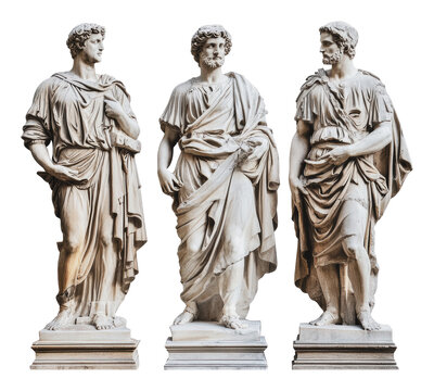 PNG Marble sculptures of three philosophers