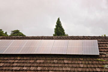 Solar panels on household roof