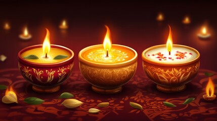 Diwali day. food vectors. Ultra realistic. Photorealistic