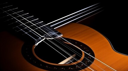 Fototapeta premium Classical Guitar Closeup Detail Soundboard Strings