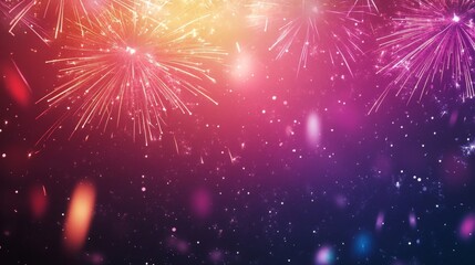 Fototapeta premium Vibrant Fireworks Celebration in the Night Sky