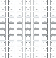 Rows of square faces provide texture or a fun background.