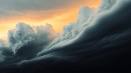 Dramatic Sunset Cloudscape Dark Stormy and Textured Sky