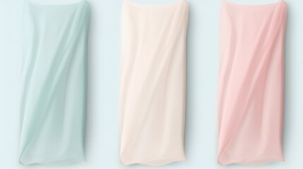 Fototapeta premium Three Draped Fabric Panels in Pastel Colors