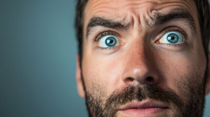 Obraz premium Close-up Portrait of a Man with a Surprised Expression