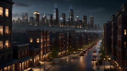 night time city scape