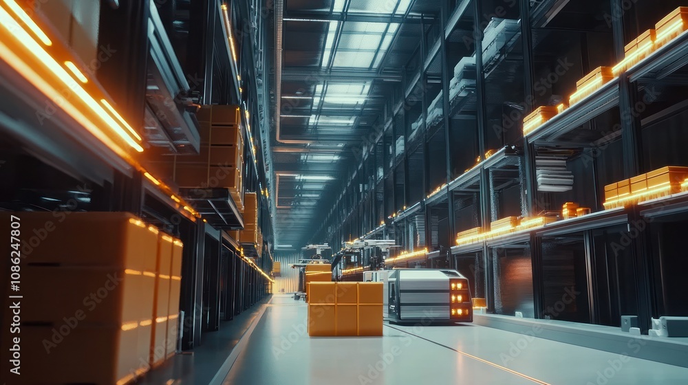 Poster automated warehouse with autonomous robots