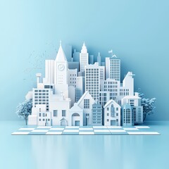 Modern White Cityscape with Minimalist Design