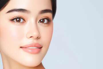 Obraz premium Close up Portrait of a Woman with Beautiful Skin and Makeup