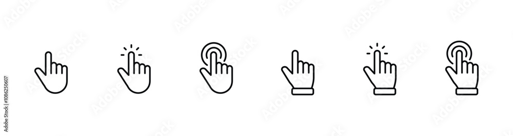 Poster hand pointer icons. pointer click icon vector