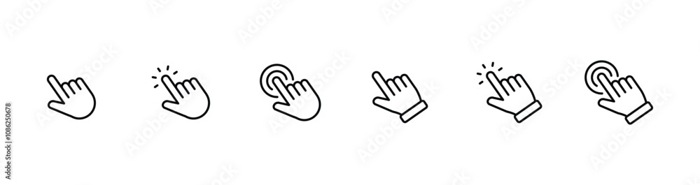 Poster hand pointer icons. pointer click icon vector
