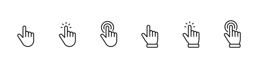 Hand pointer icons. Pointer click icon vector	