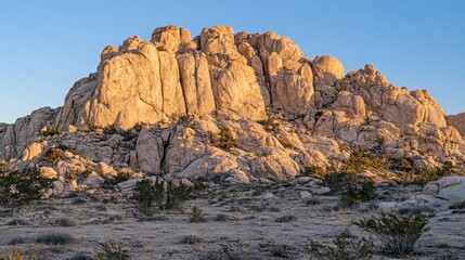 Sunlit Rocky Mountain Landscape at Dusk