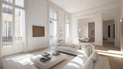 Fototapeta premium Modern Simple Living Room with Cozy Sofa