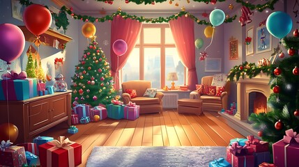 Christmas Living Room Festive Decor