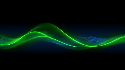 Obraz premium Abstract Green Blue Wave Energy Flow Design