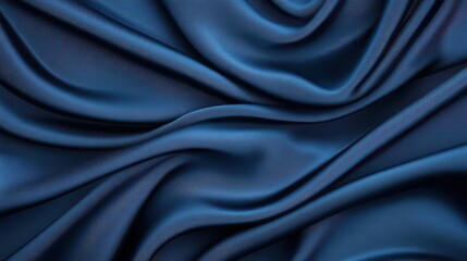 Obraz premium Luxurious blue fabric with smooth, flowing texture. Ideal background for elegant designs and creative projects.