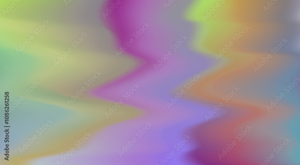 Poster Abstract holographic background with smooth wavy pattern.