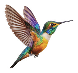 Fototapeta premium PNG Colorful hummingbird hovering mid-air