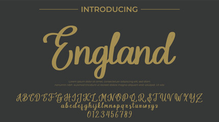England Font Stylish brush painted an uppercase vector letters, alphabet, typeface