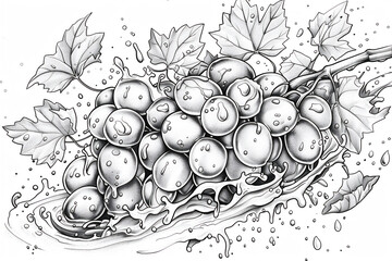 Coloring sketch of grapes version 2