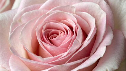 Close-up of pastel pink rose center, blooming roses, close-up, pastel colors