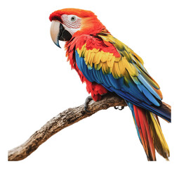 Fototapeta premium PNG Scarlet macaw on a branch in nature