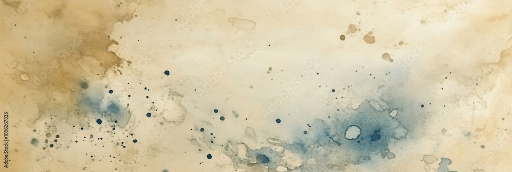 Fototapete The calm blend of soft blue and brown watercolor textures forms a serene abstract backdrop ideal for creative projects and designs. Generative AI