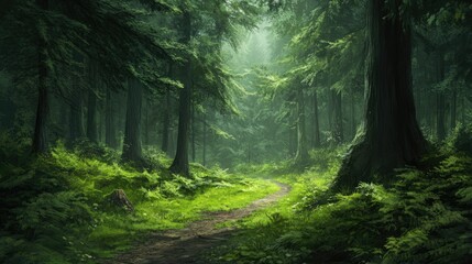 Obraz premium Verdant forests in peaceful ambiance