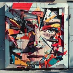 Incorporate elements of pop art and graffiti in a visually striking street art scene