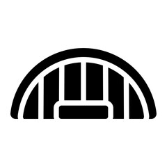 Hangar roof solid icon
