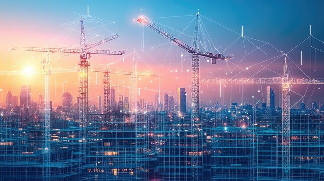 Urban landscape with digital construction models