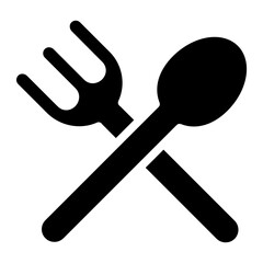 Spoon and fork solid icon