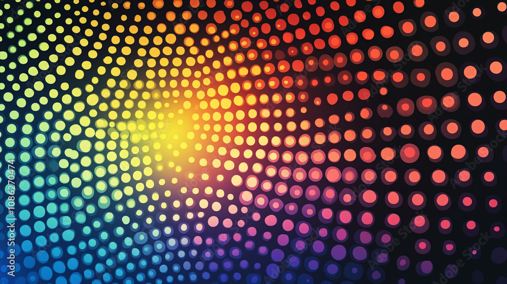 Poster colorful abstract background with vibrant circular patterns and gradient effects in modern design