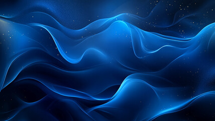 Obraz premium Blue abstract waves creating a serene and tranquil atmosphere in digital art