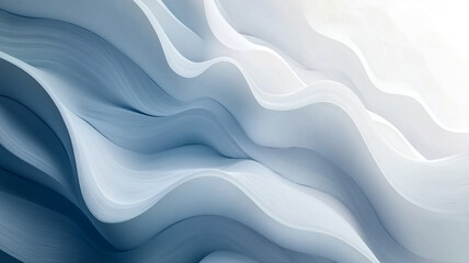 Obraz premium Waves of soft blue and white textures create a calming atmosphere in a serene abstract composition