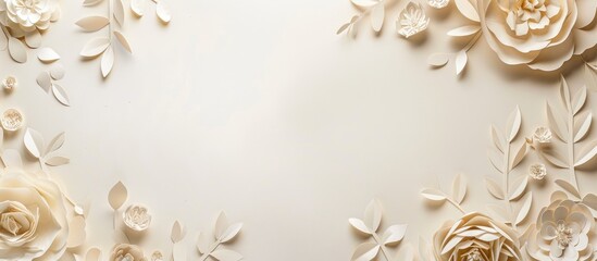 Neutral Cream Colored Paper Surface Viewed From Above