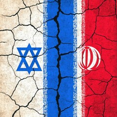 Israel-Iran Conflict: Cracked Flags as Symbols of Tension and War