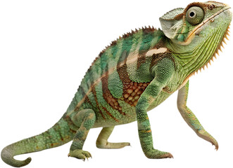 Obraz premium Cute chameleon clipart for holiday, winter, and seasonal themed graphic design projects. 