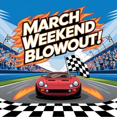 March Weekend Blowout Race Car Victory Celebration